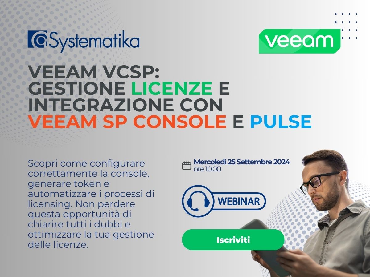 Licenze VCSP: Integrazione e gestione con Veeam Service Provider Console e Pulse