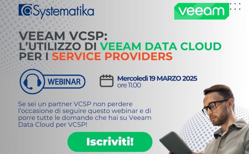 Webinar VCSP: L’ultilizzo di Veeam Data Cloud per i Service Providers